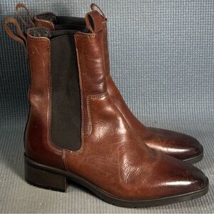Clarks Women’s Lydia Top Chelsea Boots Brown Leather Size 8